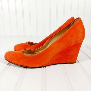J. Crew Orange Wedges with Elegant Design